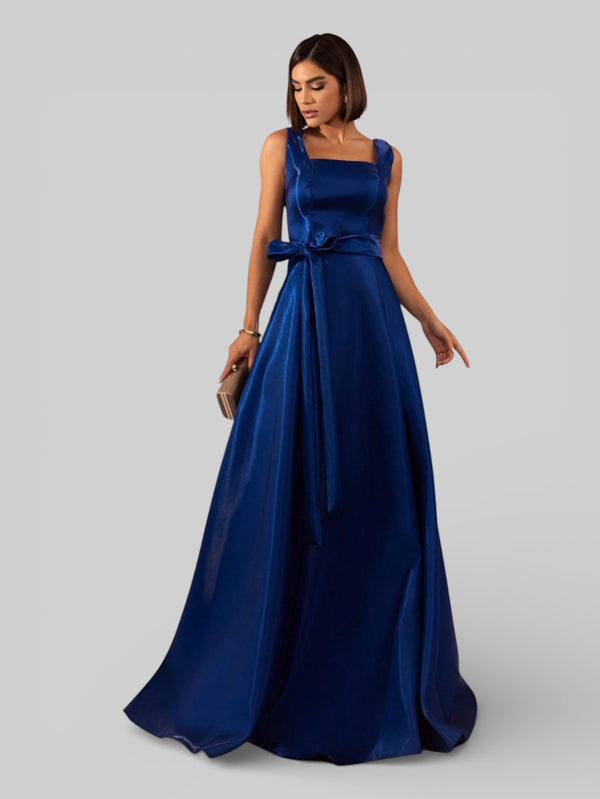 Vestido de Festa Longo Zibeline Glow Gola Quadrada Katarina - Aurea Dress