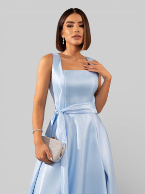 Vestido de Festa Longo Zibeline Glow Gola Quadrada Katarina - Aurea Dress