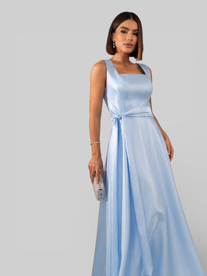 Vestido de Festa Longo Zibeline Glow Gola Quadrada Katarina - Aurea Dress