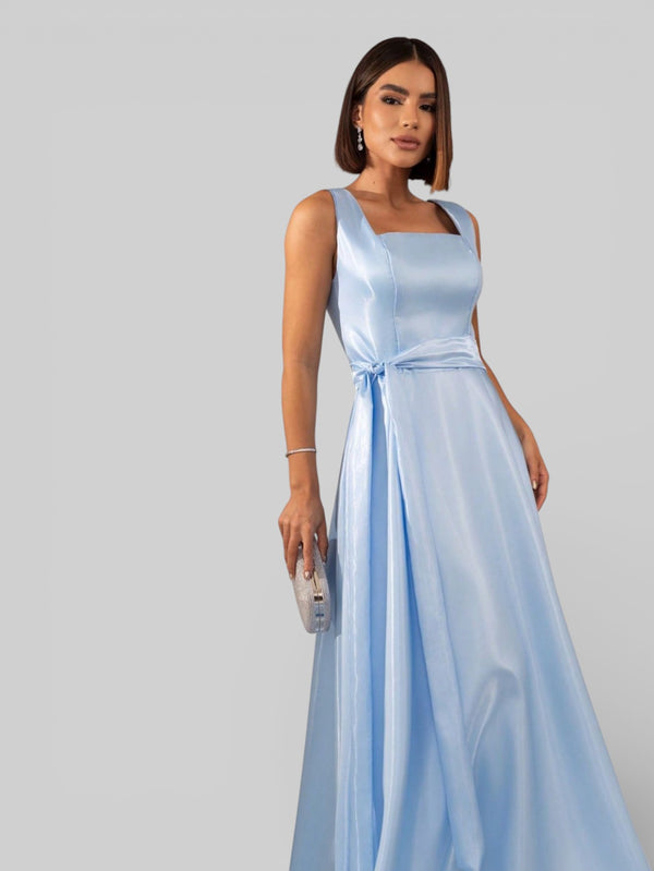 Vestido de Festa Longo Zibeline Glow Gola Quadrada Katarina - Aurea Dress