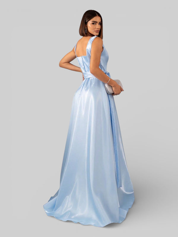 Vestido de Festa Longo Zibeline Glow Gola Quadrada Katarina - Aurea Dress