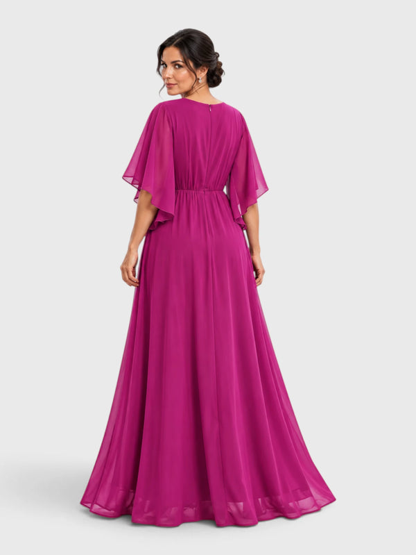 Vestido de Festa Longo com Apliques Bordado Sansara