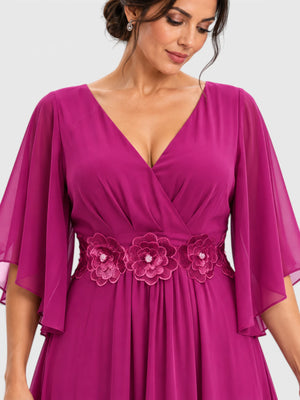 Vestido de Festa Longo com Apliques Bordado Sansara
