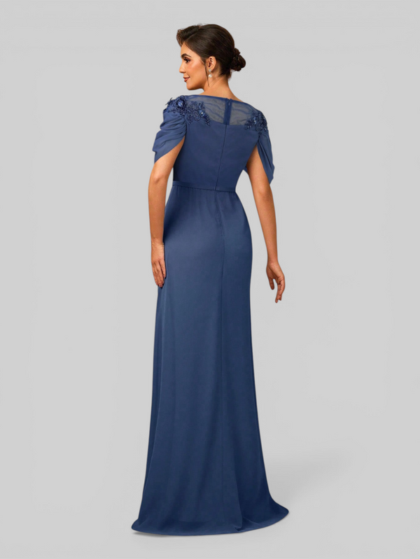 Vestido de Festa Longo com Apliques e Bordado Aurelia