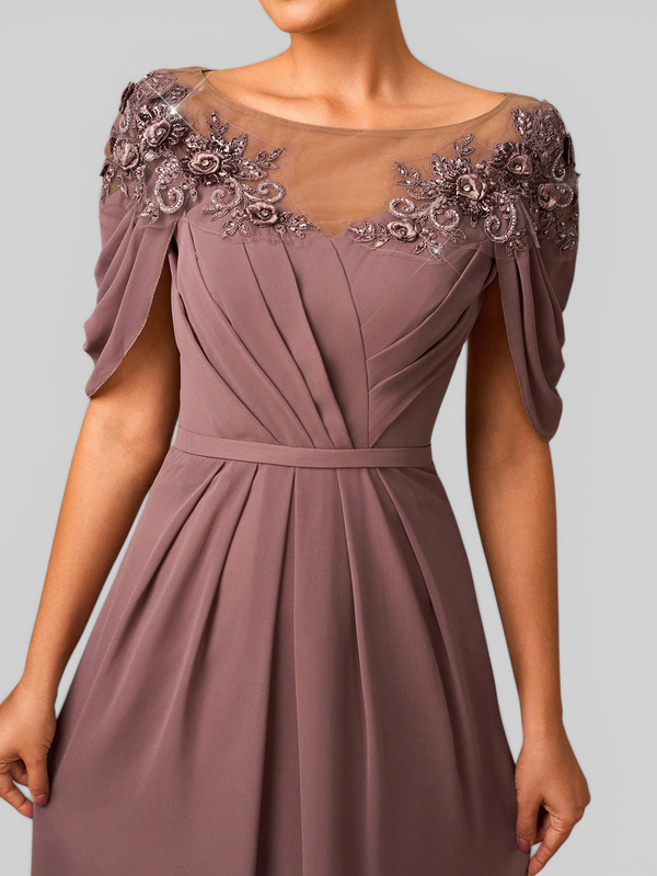 Vestido de Festa Longo com Apliques e Bordado Aurelia