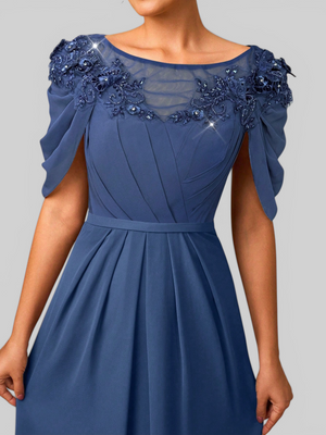 Vestido de Festa Longo com Apliques e Bordado Aurelia