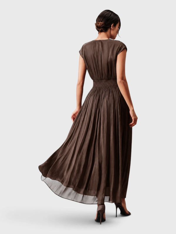 Vestido de Festa Longo com Bordado Flor Paetê Talismã