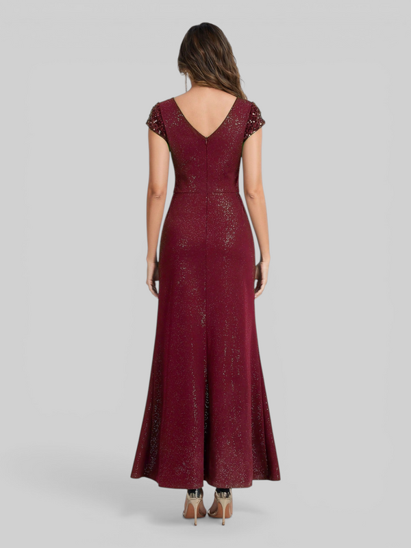 Vestido de Festa Longo com Brilho e Paetê Torcido