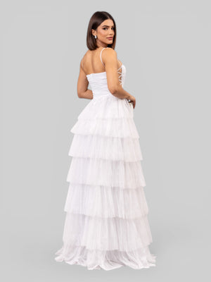 Vestido de Festa Longo com Brilho em Camadas Dublin - Aurea Dress