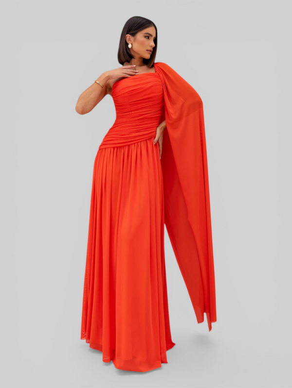 Vestido de Festa Longo com Capa Coreia New