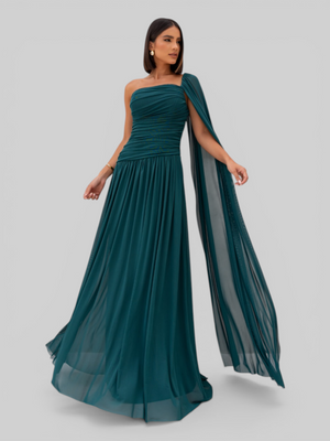 Vestido de Festa Longo com Capa Coreia New