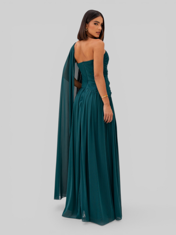 Vestido de Festa Longo com Capa Coreia New