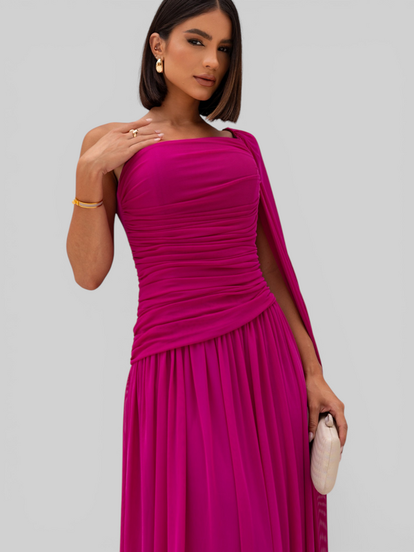 Vestido de Festa Longo com Capa Coreia New