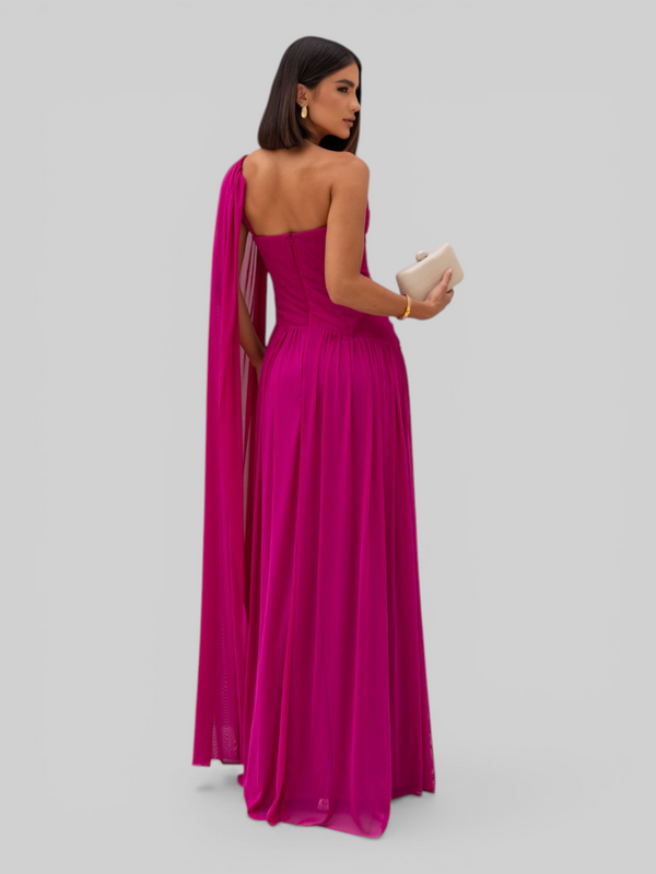 Vestido de Festa Longo com Capa Coreia New