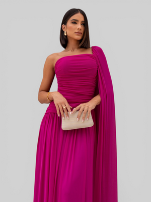 Vestido de Festa Longo com Capa Coreia New