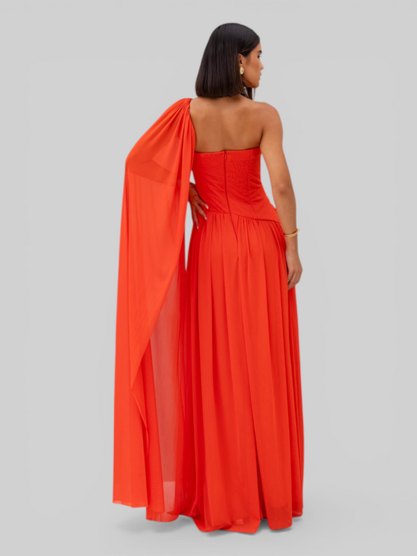 Vestido de Festa Longo com Capa Coreia New