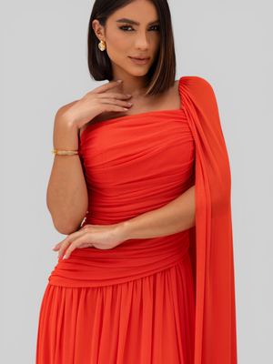 Vestido de Festa Longo com Capa Coreia New
