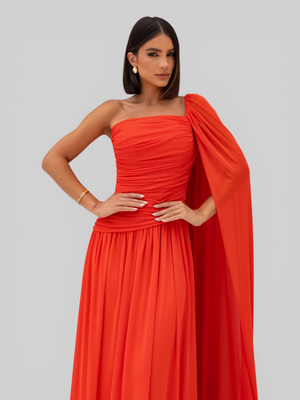 Vestido de Festa Longo com Capa Coreia New