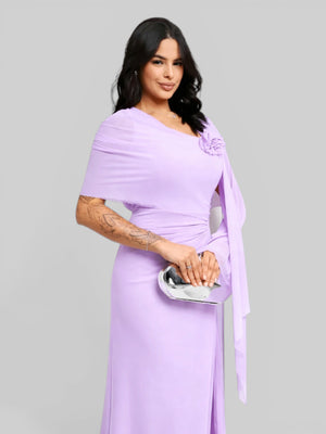 Vestido de Festa Longo com Capa Flowers Nicoly - Aurea Dress