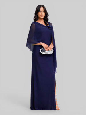 Vestido de Festa Longo com Capa Flowers Nicoly - Aurea Dress