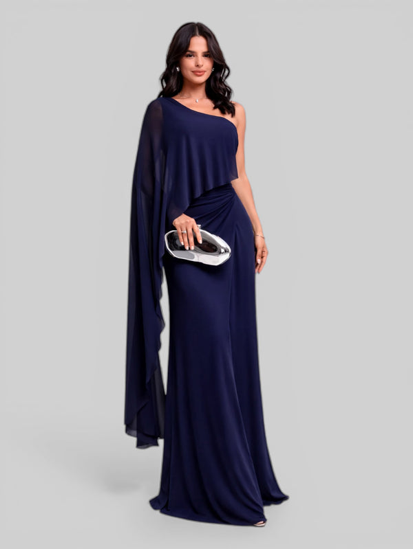 Vestido de Festa Longo com Capa Flowers Nicoly - Aurea Dress