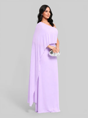 Vestido de Festa Longo com Capa Flowers Nicoly - Aurea Dress