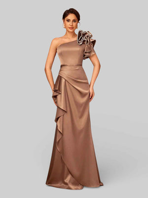 Vestido de Festa Longo de Luxo Nula Manga Strass