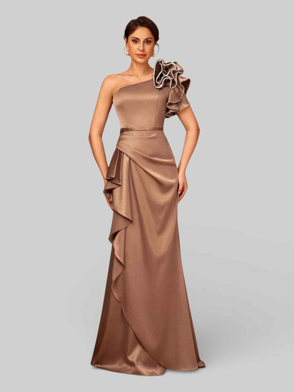 Vestido de Festa Longo de Luxo Nula Manga Strass