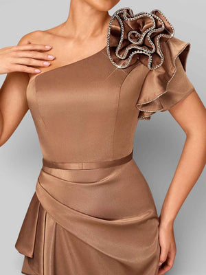 Vestido de Festa Longo de Luxo Nula Manga Strass