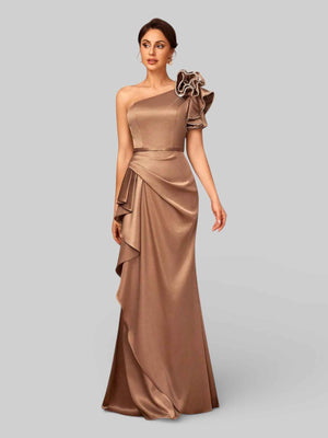 Vestido de Festa Longo de Luxo Nula Manga Strass