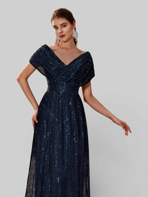 Vestido de Festa Longo de Luxo Paetê Prestige