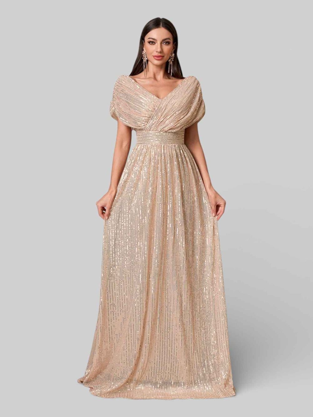 Vestido de Festa Longo de Luxo Paetê Prestige