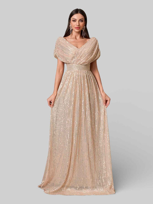 Vestido de Festa Longo de Luxo Paetê Prestige