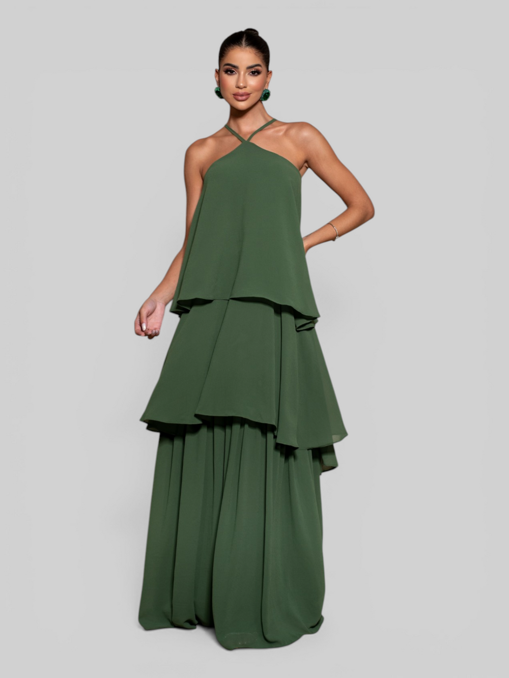 Vestido de Festa Longo em Camadas Loma