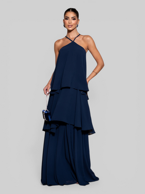 Vestido de Festa Longo em Camadas Loma