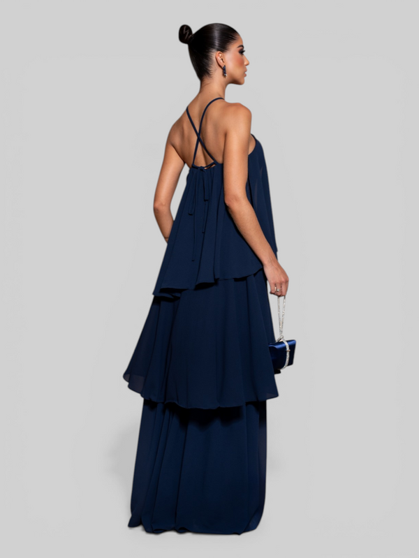 Vestido de Festa Longo em Camadas Loma