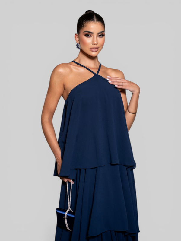 Vestido de Festa Longo em Camadas Loma