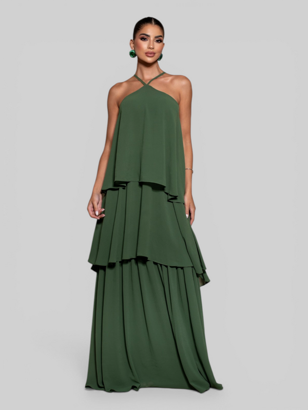 Vestido de Festa Longo em Camadas Loma