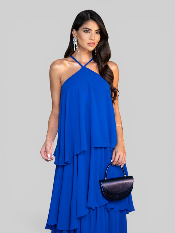 Vestido de Festa Longo em Camadas Loma