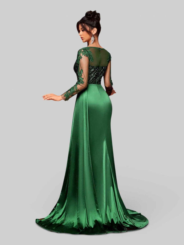 Vestido de Festa Luxo Bordado com Apliques Lancaster