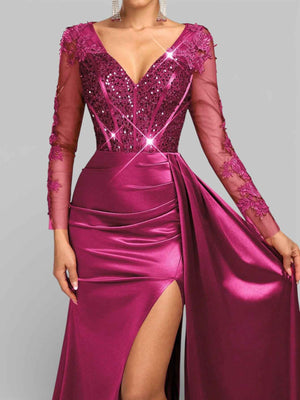 Vestido de Festa Luxo Bordado com Apliques Lancaster