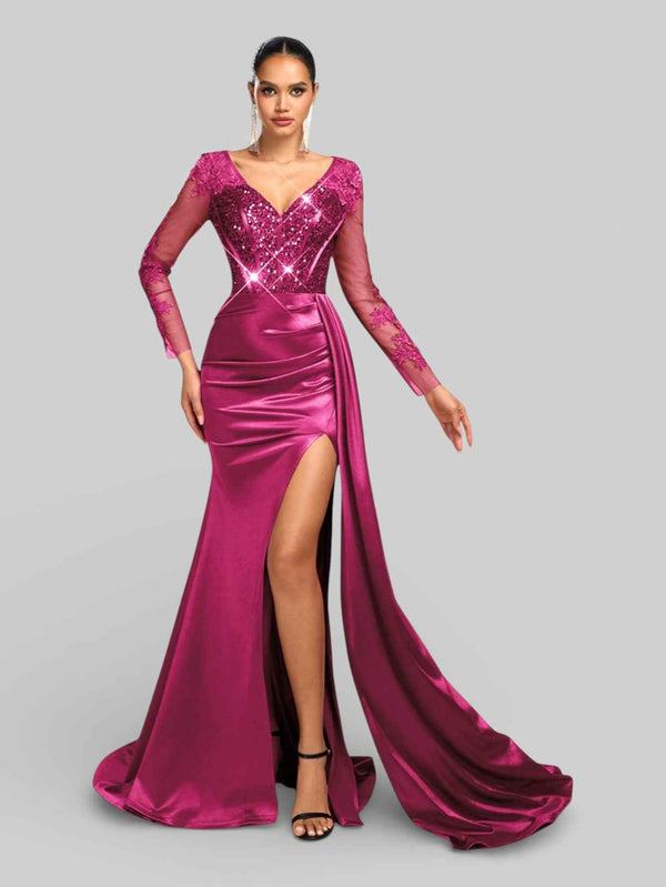 Vestido de Festa Luxo Bordado com Apliques Lancaster