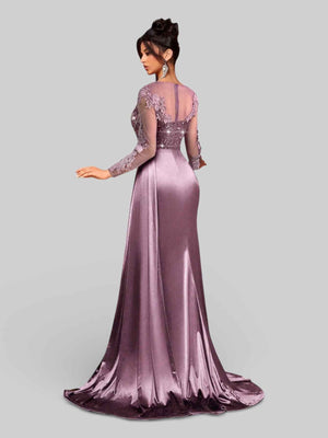 Vestido de Festa Luxo Bordado com Apliques Lancaster