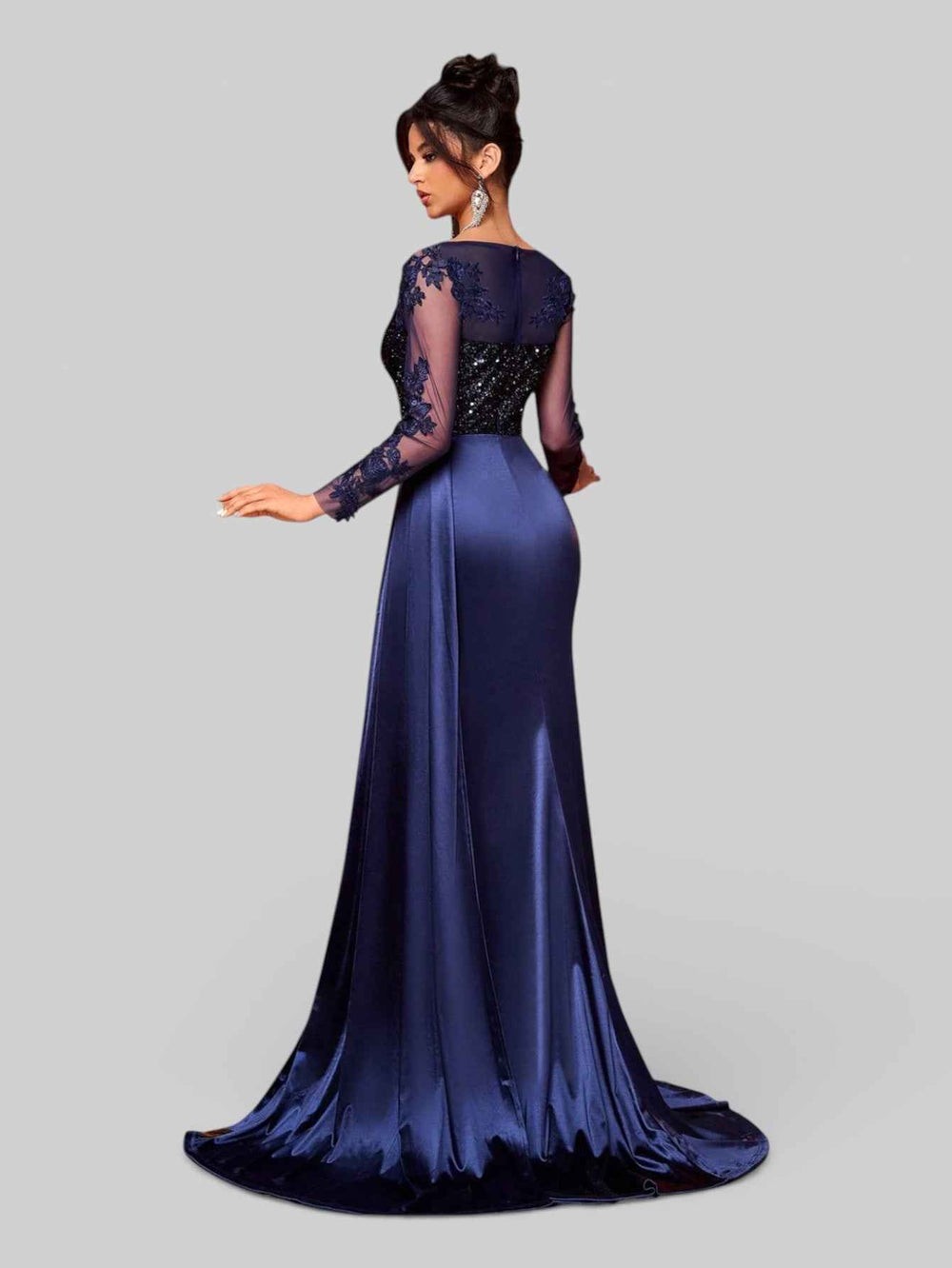 Vestido de Festa Luxo Bordado com Apliques Lancaster