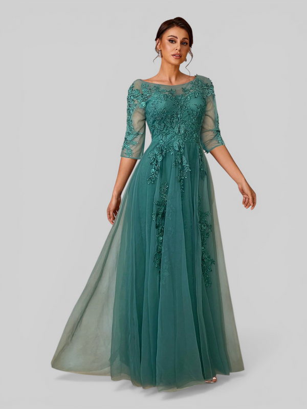 Vestido de Festa Mãe da Noiva Tule Bordado