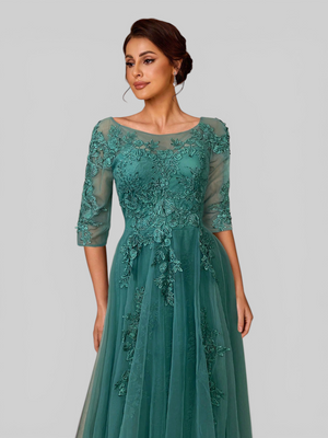 Vestido de Festa Mãe da Noiva Tule Bordado