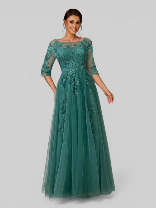 Vestido de Festa Mãe da Noiva Tule Bordado
