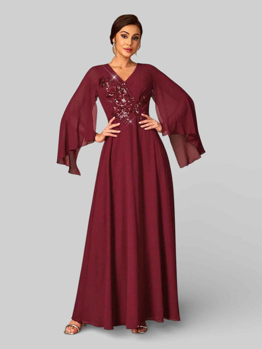 Vestido de Festa Mãe do Noiva com Apliques Forever