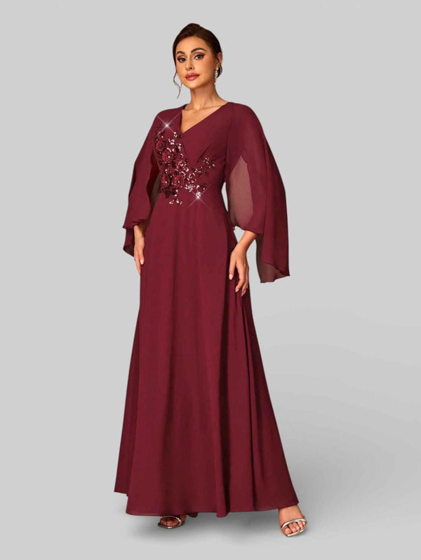Vestido de Festa Mãe do Noiva com Apliques Forever