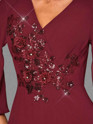 Vestido de Festa Mãe do Noiva com Apliques Forever